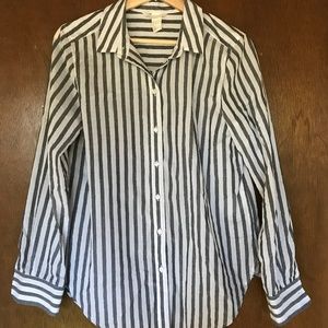 H&M comfy, stripped button-up shirt (NWOT)